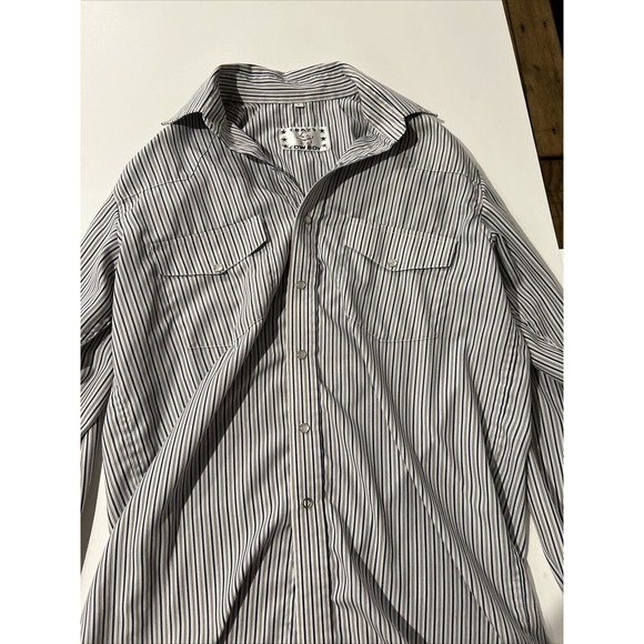 CRAZY COWBOY Western Shirt Long Sleeve Snap Up Striped See Description - Picture 1 of 6